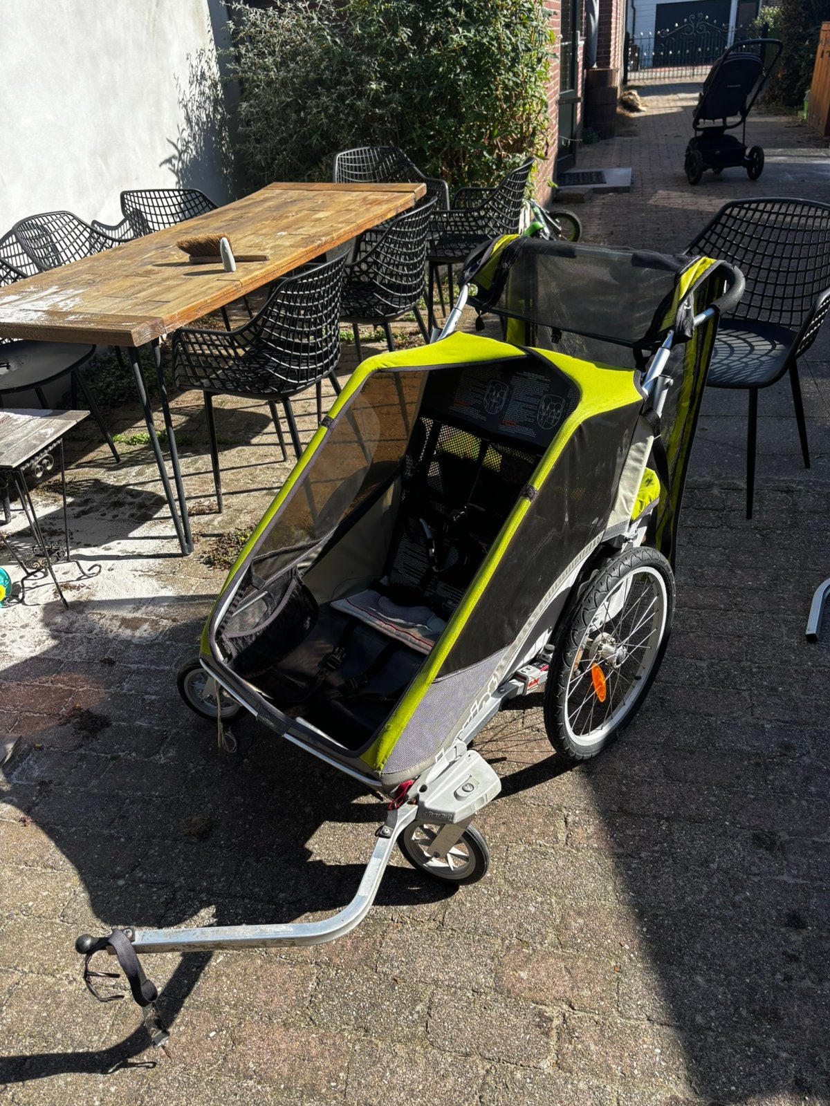 Thule chariot cougar 2, Fietsen en Brommers, Ophalen, Gebruikt, Vering, Kinderkar
