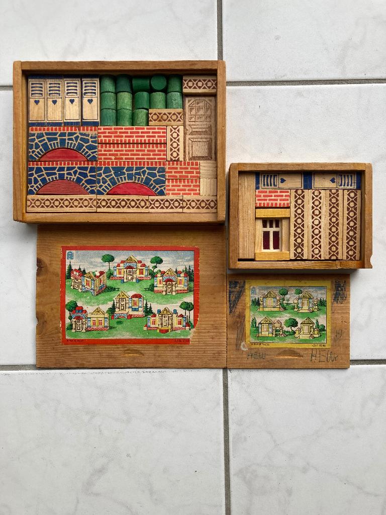 2 kistjes houten blokken vintage retro VERO ?, Ophalen of Verzenden