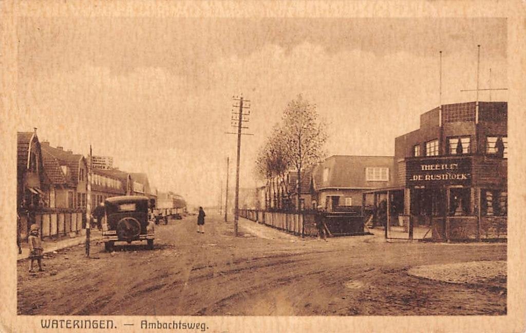 Wateringen Ambachtsweg Auto Theetuin De Rusthoek Westland, Ophalen of Verzenden, Voor 1920, Ongelopen, Zuid-Holland