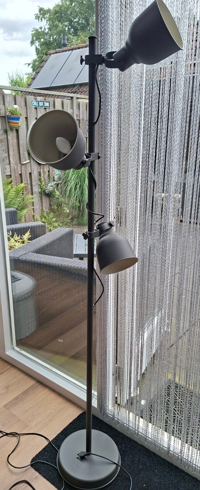 HEKTAR Staande lamp met 3 spots, donkergrijs, Ophalen, Gebruikt, 150 tot 200 cm