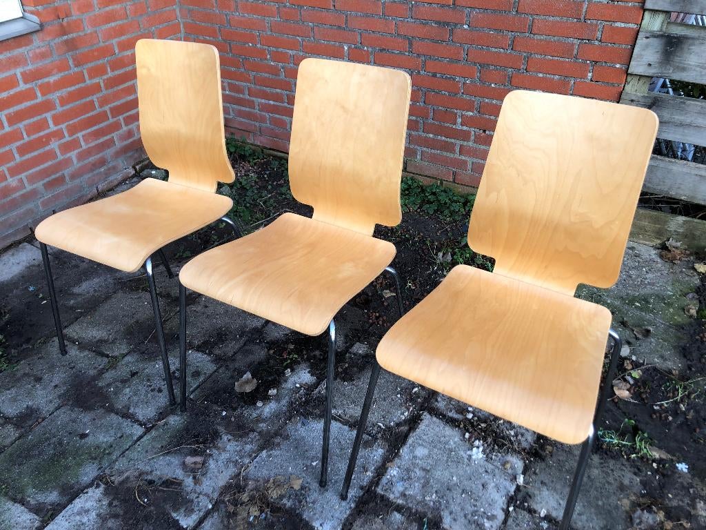 3x IKEA Gilbert Stapelbare Stoel, Huis en Inrichting, Stoelen, Overige kleuren, Drie, Ophalen of Verzenden, Zo goed als nieuw