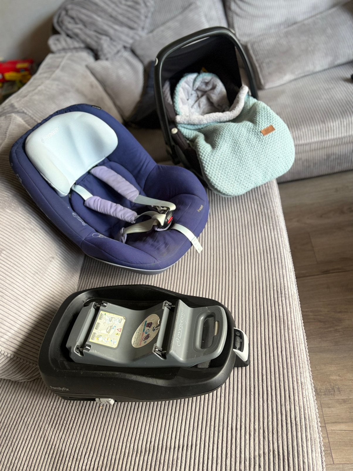 Maxi cosi en familyfix en autostoel, Kinderen en Baby's, Autostoeltjes, Ophalen, Gebruikt, 0 t/m 18 kg, Zijbescherming