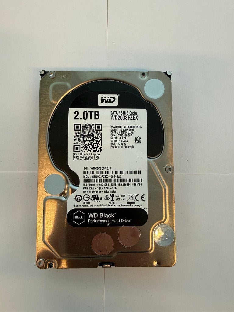 WD Black 2TB HDD SATA 3.5" | WD2003FZEX, Intern, 2TB, Gebruikt, Desktop