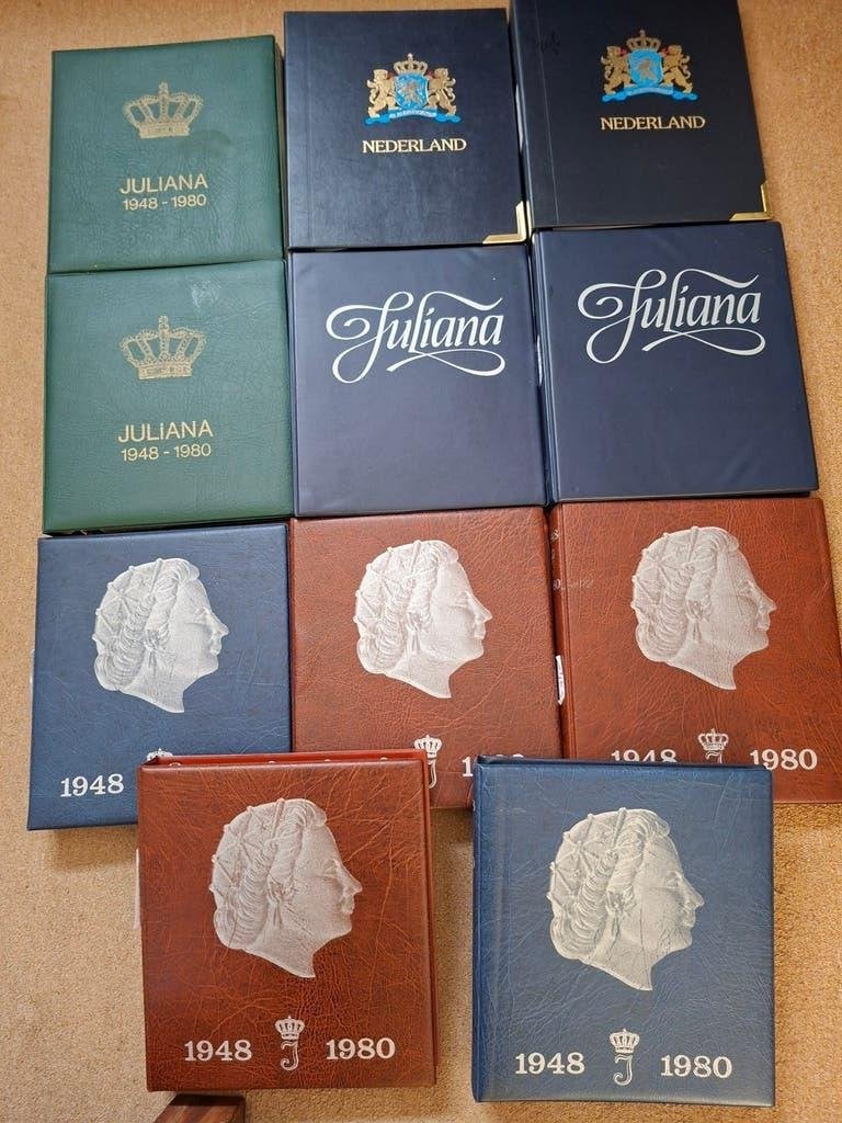 JULIANA 11 MOOIE COMPLETE ALBUMS NIKKEL EN ZILVER, Koningin Juliana, Zilver, Overige waardes, Verzenden