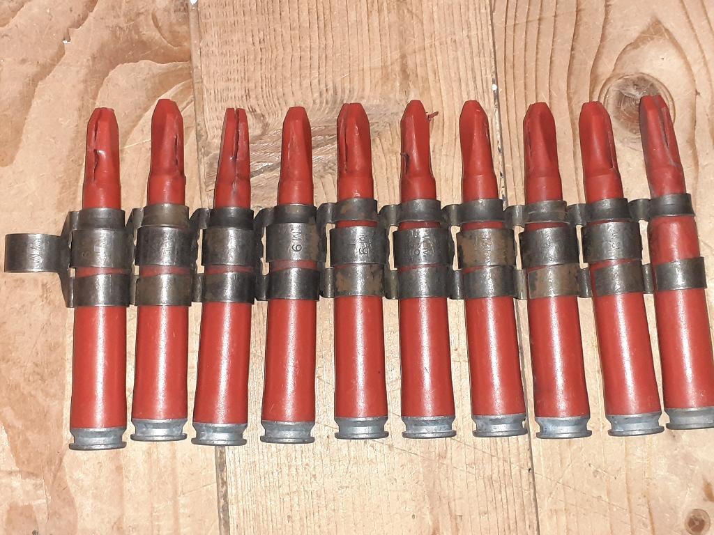 Hulzen .50 blancs rood set2 (ONKLAAR), Ophalen of Verzenden, Landmacht, Nederland, Hulzen of Bodemvondsten