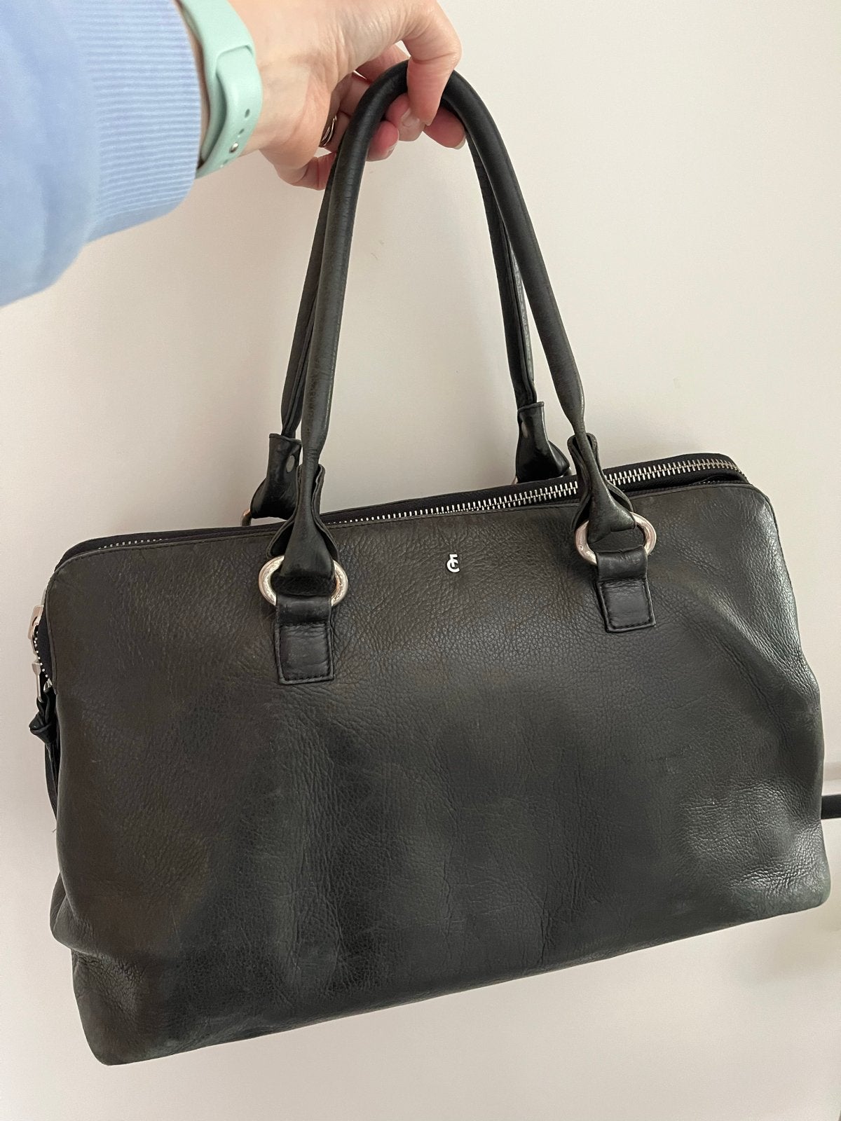 Stijlvolle Zwarte Fabienne Chapot (werk) tas, Ophalen of Verzenden, Gebruikt, Zwart, Handtas