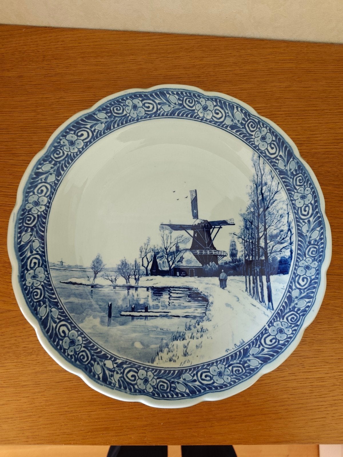 Antiek Delfts Blauw Wandbord- Petrus Regout & Co. Maastricht, Ophalen