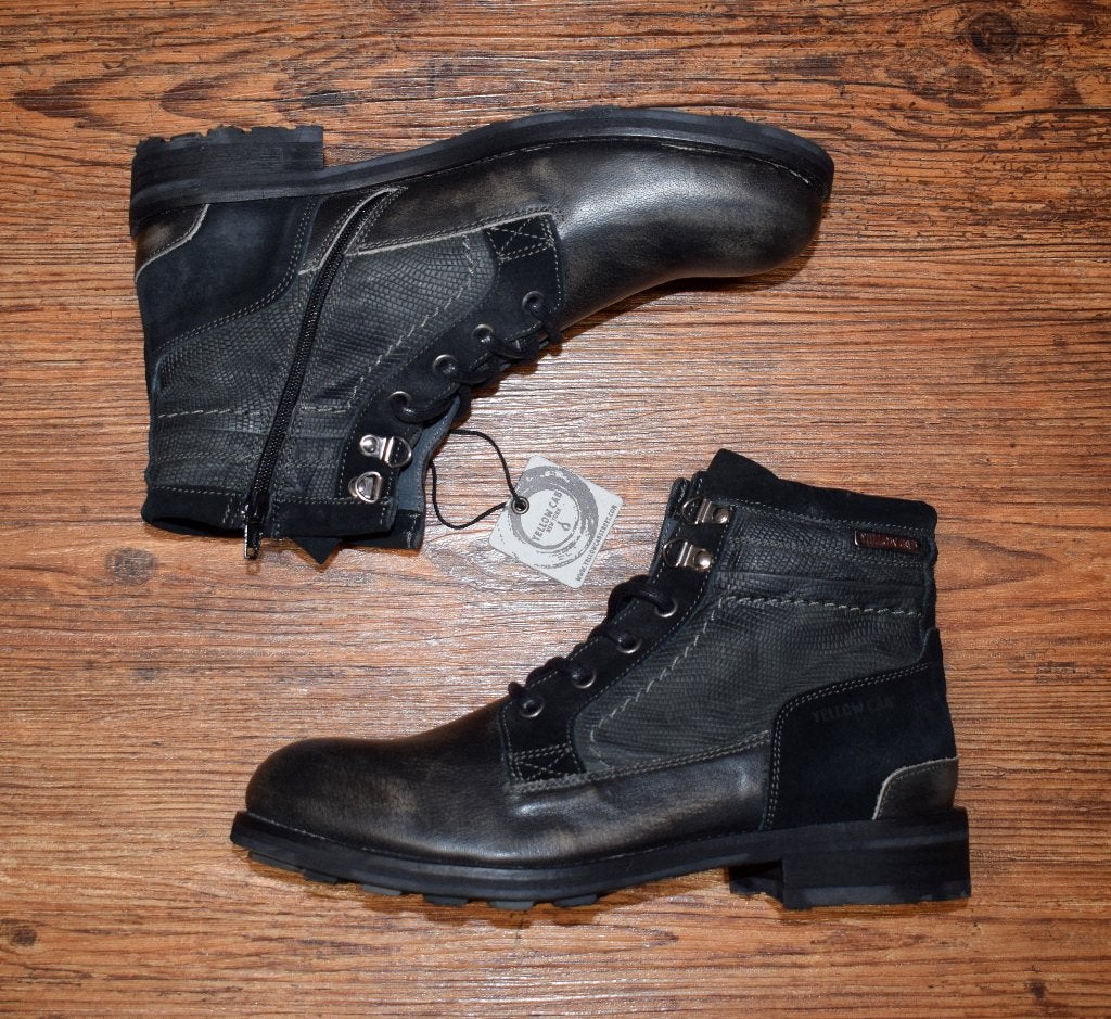 YELLOW CAB - leren Defend boots (rits) anthracite - maat 42, Kleding | Heren, Overige kleuren, Boots, Nieuw, Ophalen of Verzenden