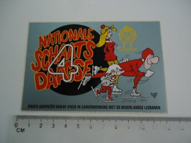 sticker oud Schaatsen vierdaagse knsb gorter rob strip, Verzenden, Zo goed als nieuw, Bedrijf of Vereniging