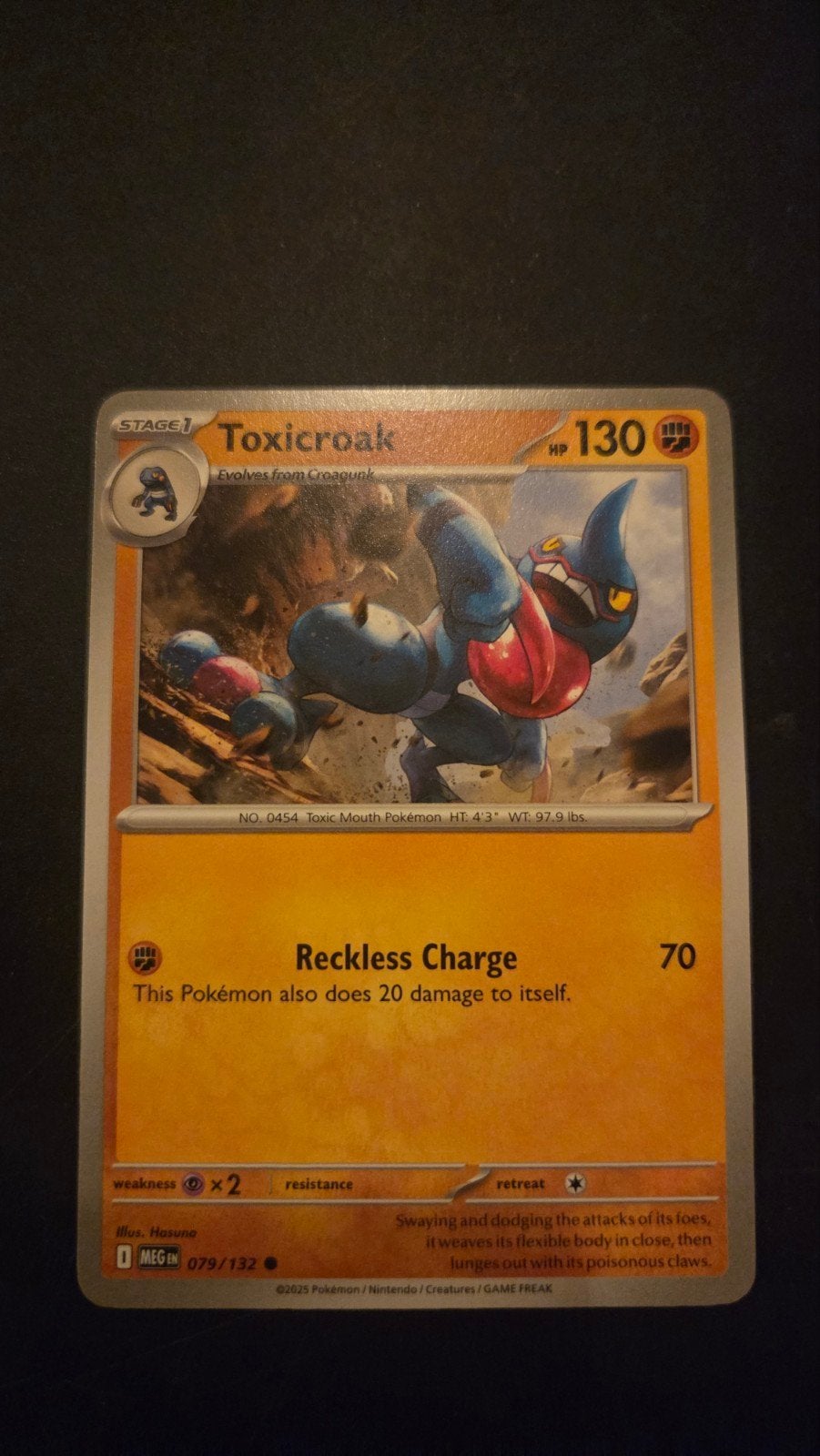Toxicroak 079/132 Pokémon kaart - Mega Evolution set, Verzenden, Zo goed als nieuw, Losse kaart