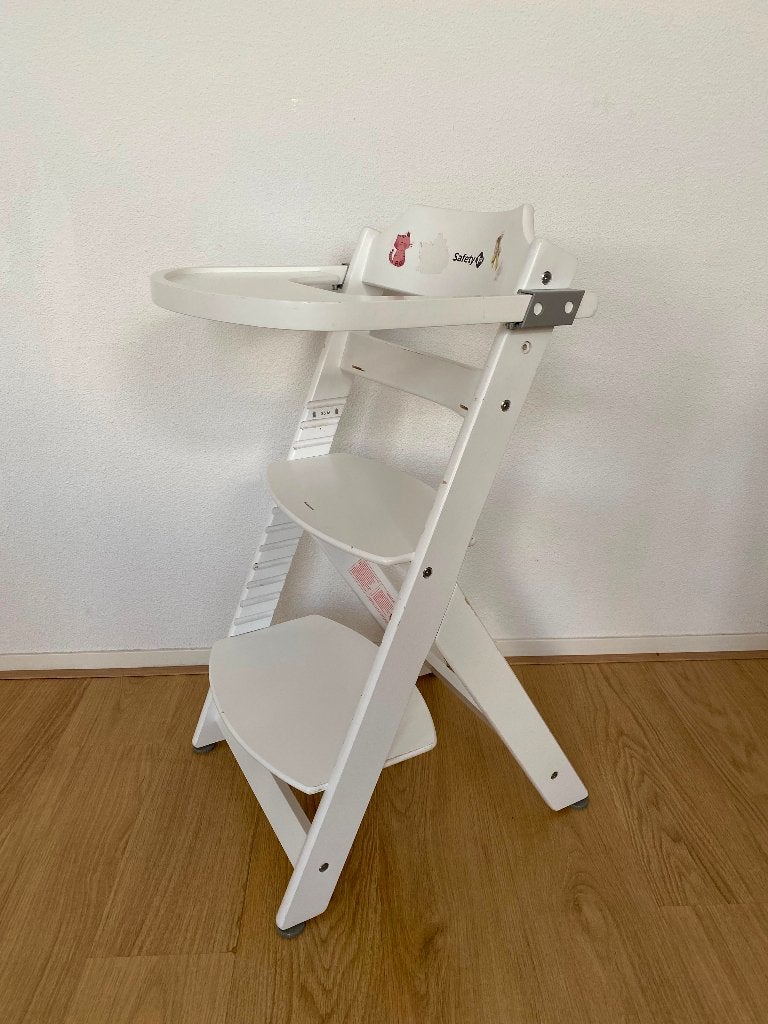 Safety 1st Wooden High Chair – White, Ophalen, Gebruikt, Meegroeistoel, Afneembaar eetblad