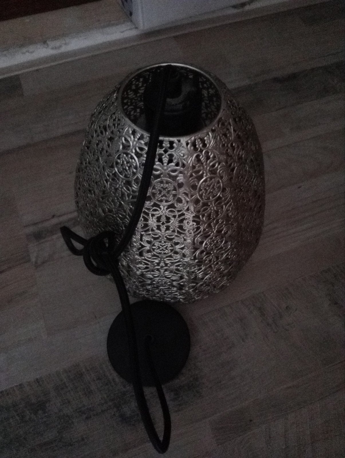 Decoratieve hanglamp, zilverkleurig metaal, Ophalen, Minder dan 50 cm, Gebruikt, Modern, Oosters, Decoratief
