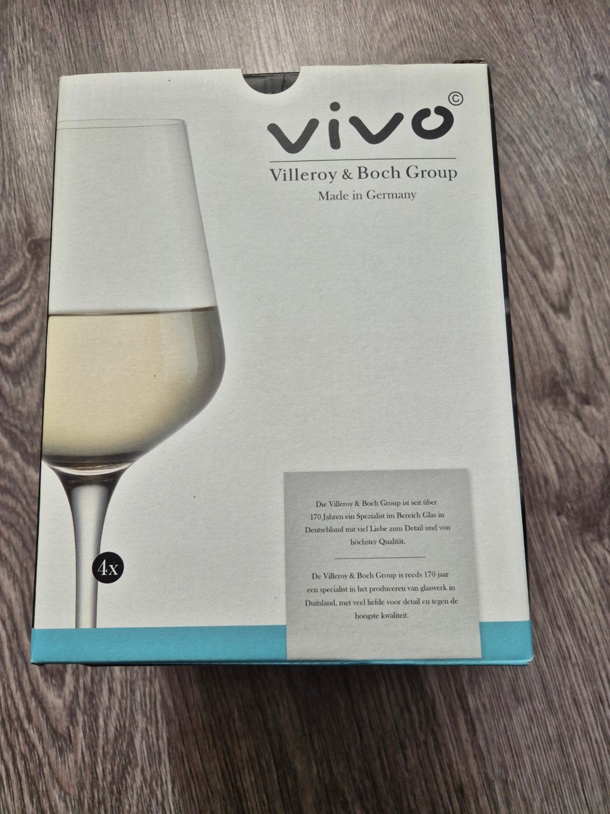 Set van 4 Vivo Villeroy & Boch witte wijnglazen, nieuw, Ophalen of Verzenden, Nieuw, Glas