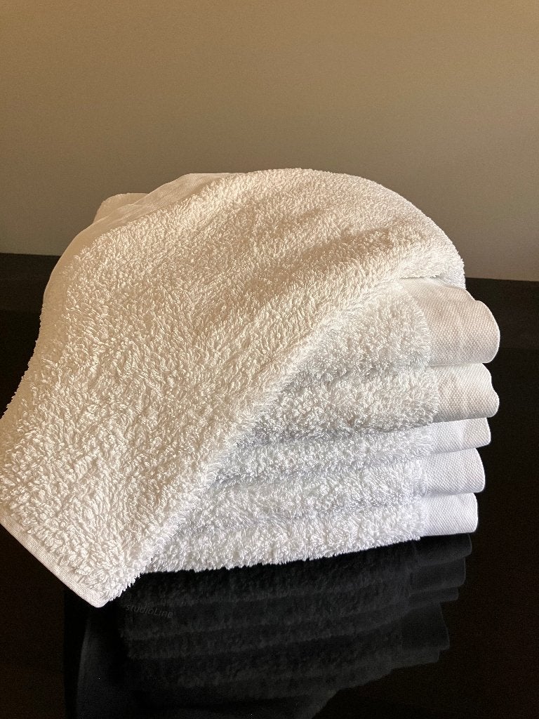 Badhanddoeken 6 x, Ophalen of Verzenden, Gebruikt, Wit, Handdoek