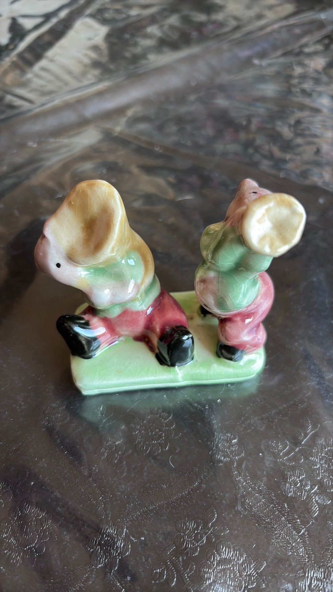 Vintage beeldje met 2 muizen die instrumenten bespelen, Ophalen of Verzenden, Zo goed als nieuw, Dier