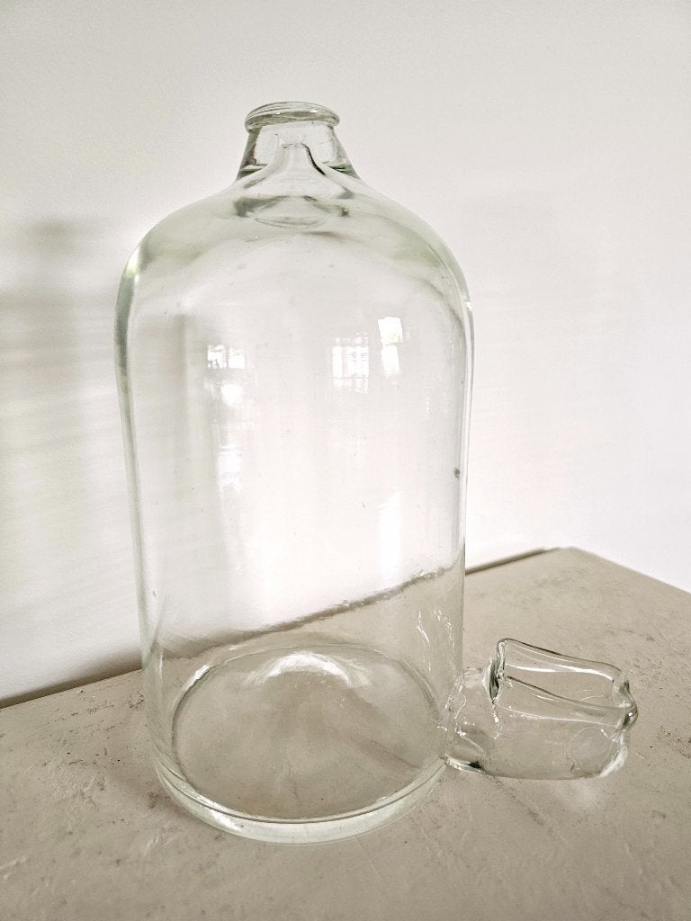 GROTE Antieke Mondgeblazen Glazen Vogel Drinkfles Waterfles, Ophalen of Verzenden