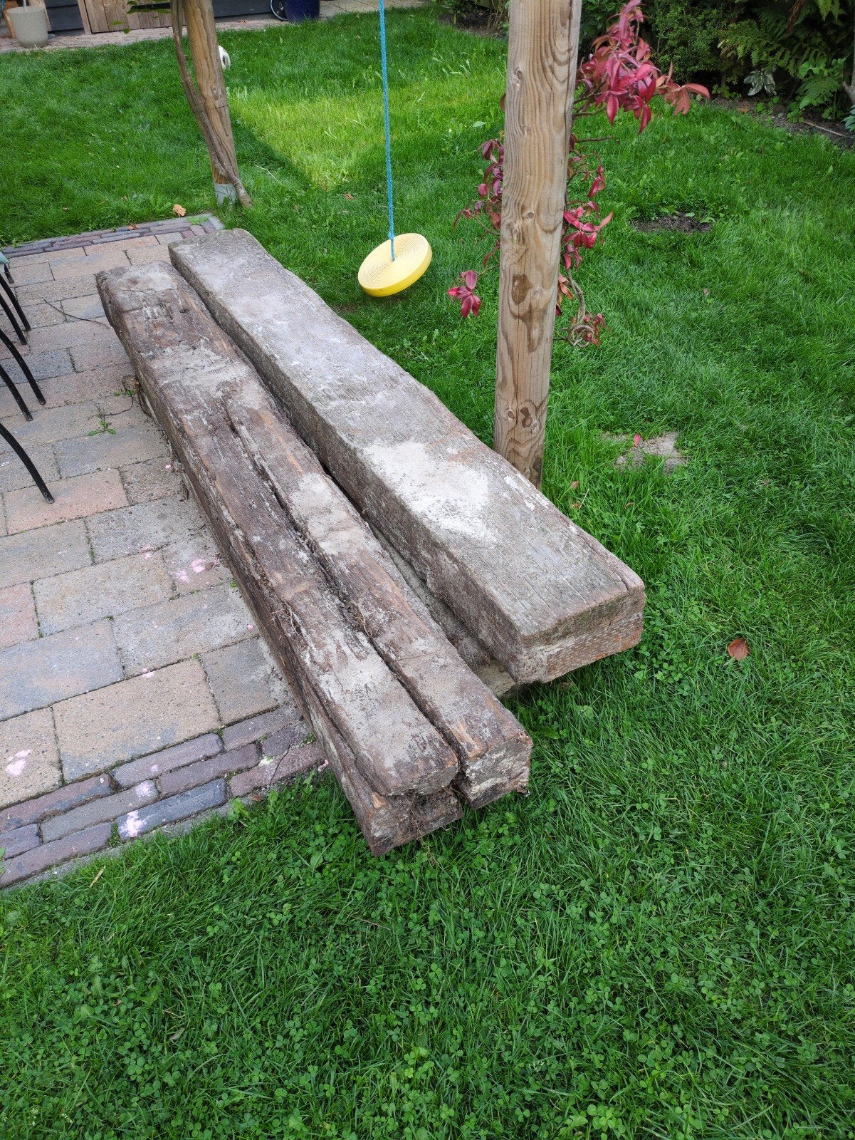 gratis bielzen, Tuin en Terras, Ophalen, Gebruikt, Hardhout, 250 cm of meer