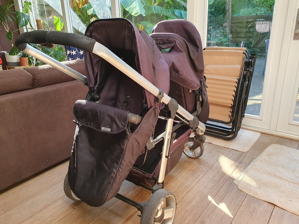 Dubbele (tweeling) kinderwagen Topmark 2Combi, Gebruikt, Duowagen, Combiwagen, Ophalen