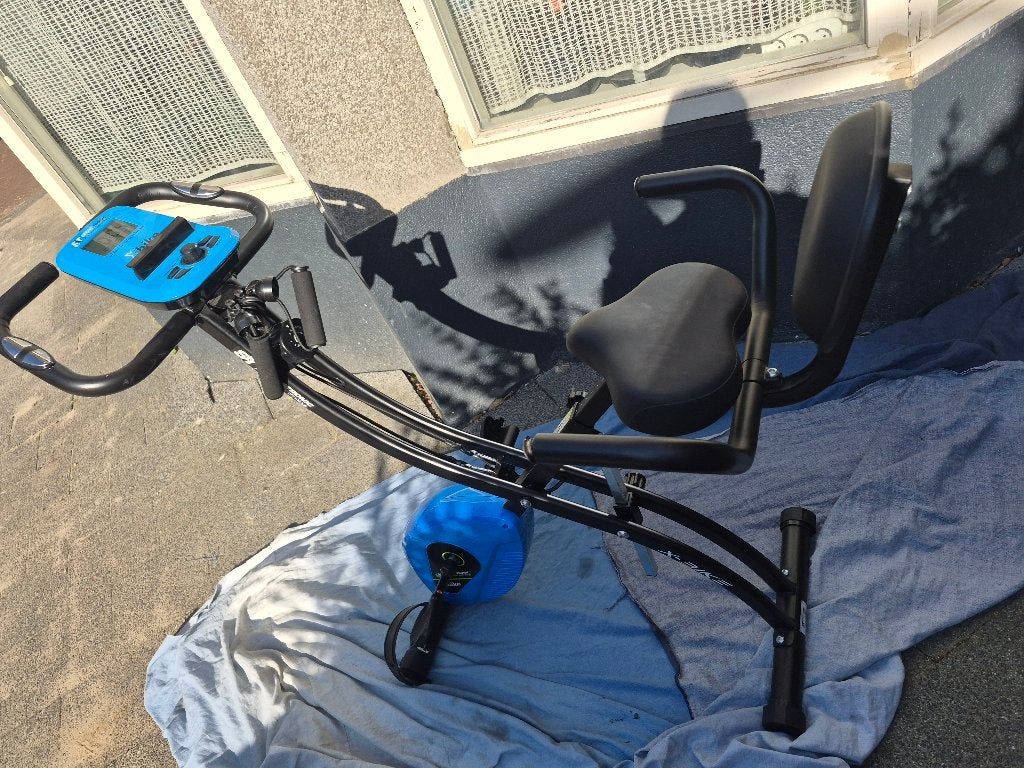 Sport-Tronic X-Bike Hometrainer, blauw, als nieuw Opvouwbaar, Sport en Fitness, Ophalen, Benen, Zo goed als nieuw, Metaal