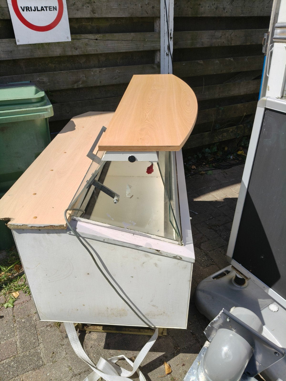 (€75)Koelvitrine met houten ombouw - Ideaal voor horeca, Ophalen of Verzenden, Gebruikt
