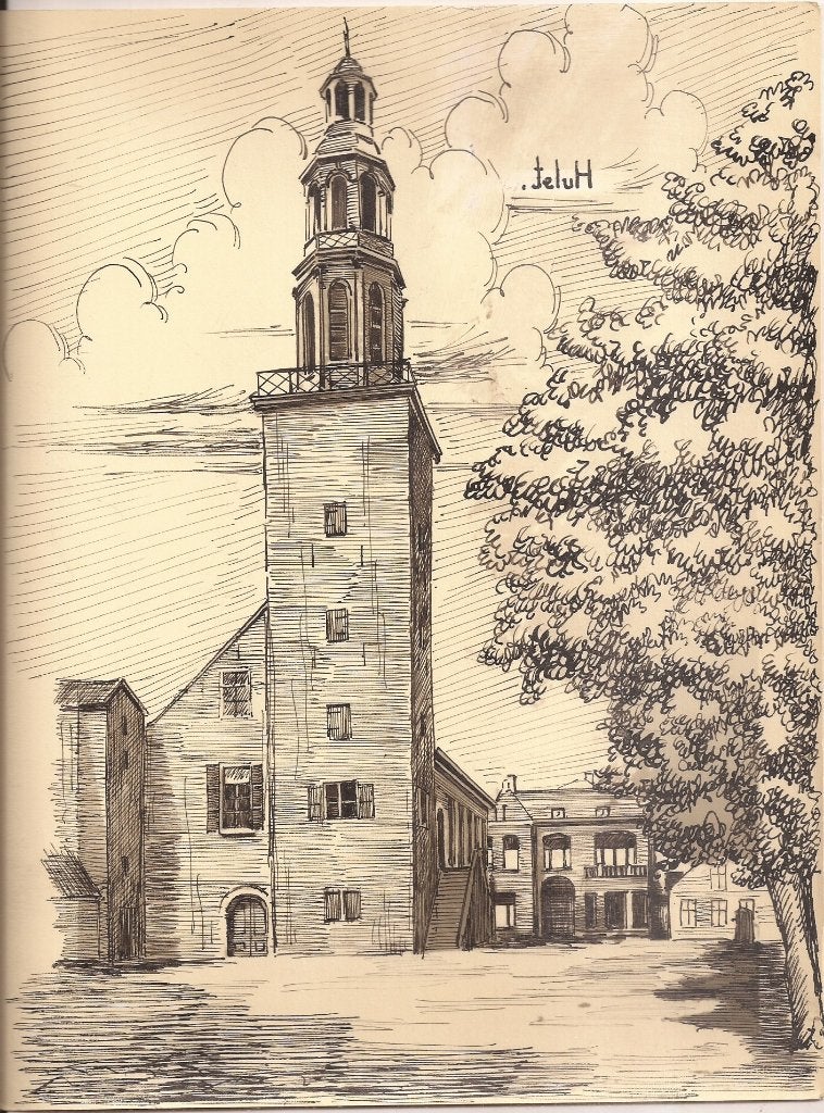 Hulst Stadhuis tekening Sievers ca. 1948, Ophalen of Verzenden