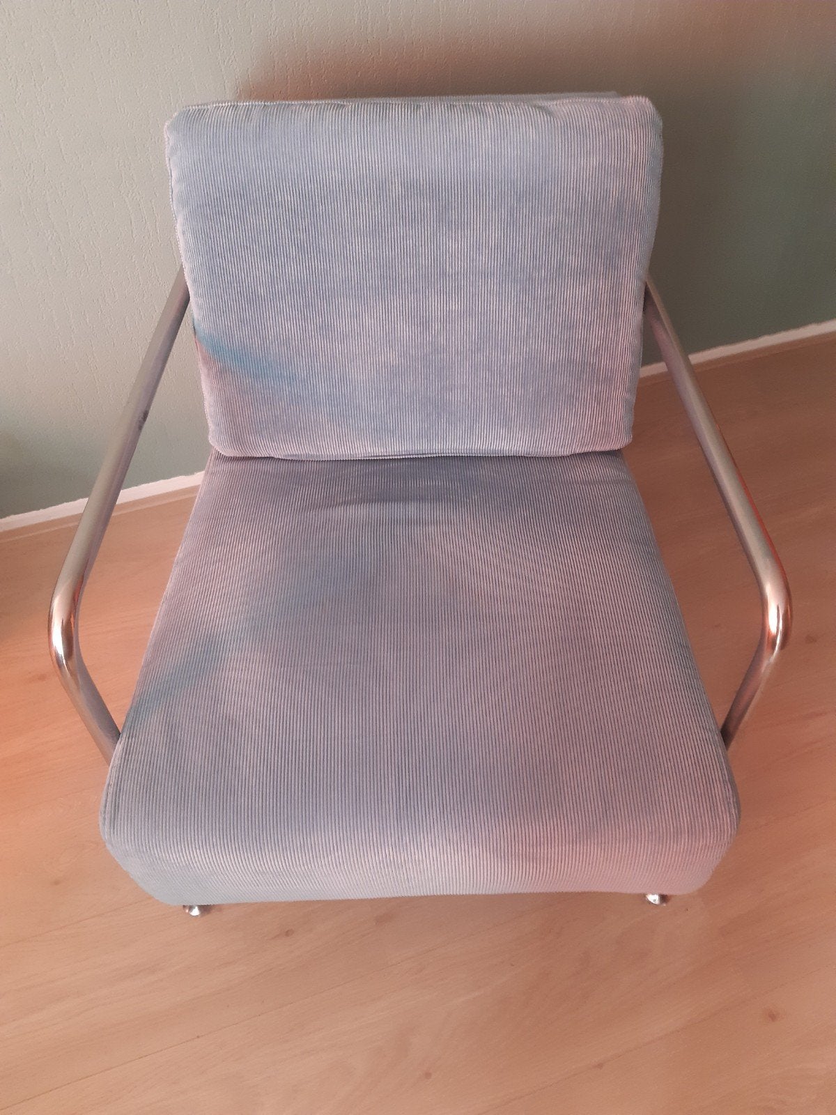 Buisframe stoeltje turkoois, Huis en Inrichting, Fauteuils, Ophalen, Minder dan 75 cm, Zo goed als nieuw, Stof