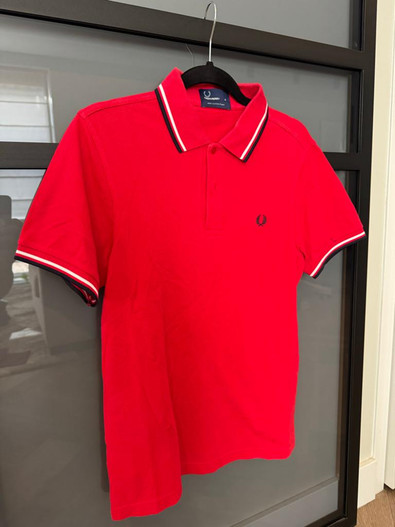 Fred Perry Polo, Kleding | Heren, Polo's, Zo goed als nieuw, Maat 46 (S) of kleiner, Rood, Ophalen of Verzenden