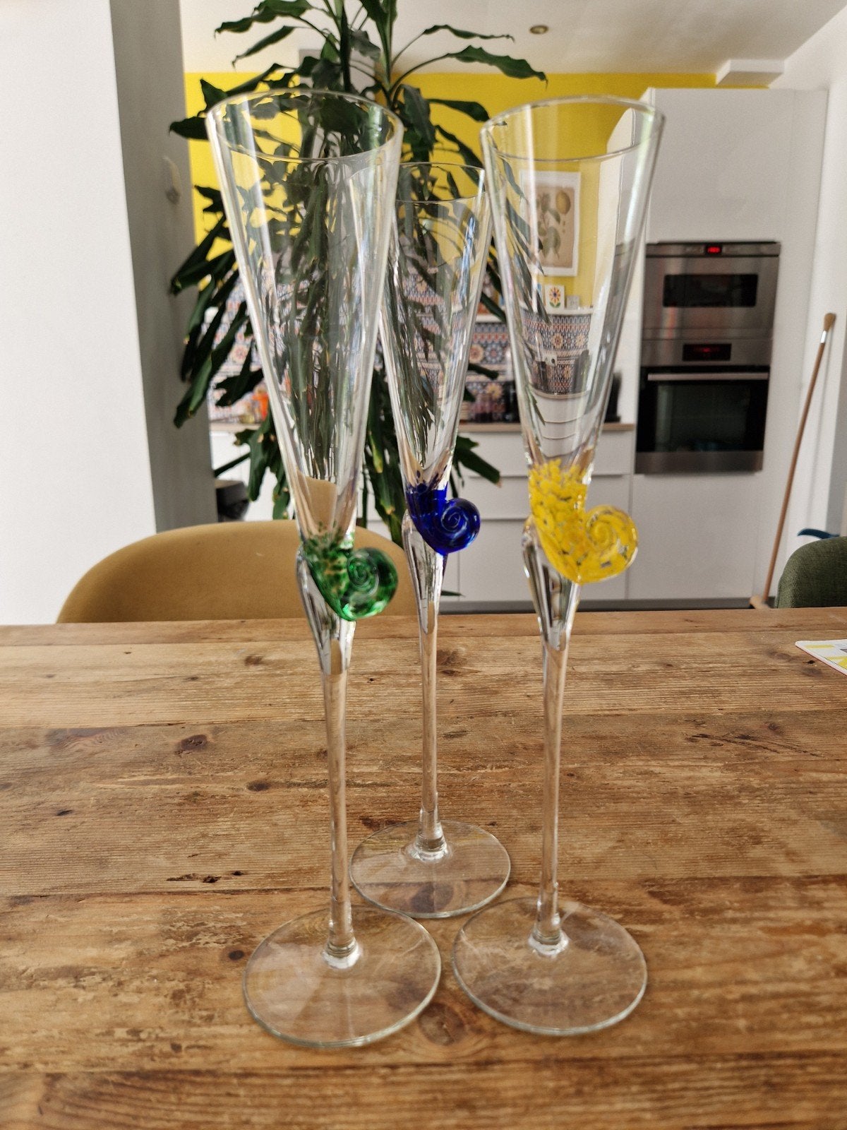 Drie bijzondere vintage champagne flutes, Verzamelen, Ophalen of Verzenden, Overige typen