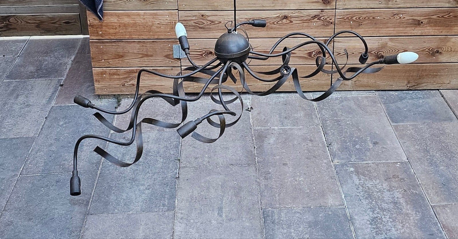 Metalen spinnenweb hanglamp, industriële stijl, Ophalen, Gebruikt, E14 (klein), Industrieel, Modern