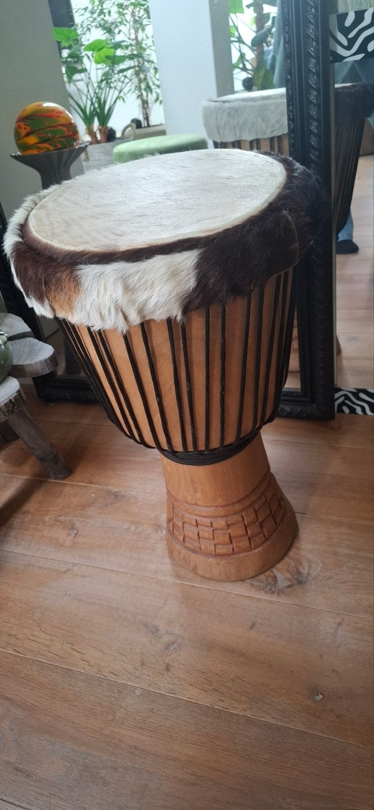 Mooie Djembe met hoes - 60cm hoog, 30cm vel, Ophalen, Zo goed als nieuw, Trommel
