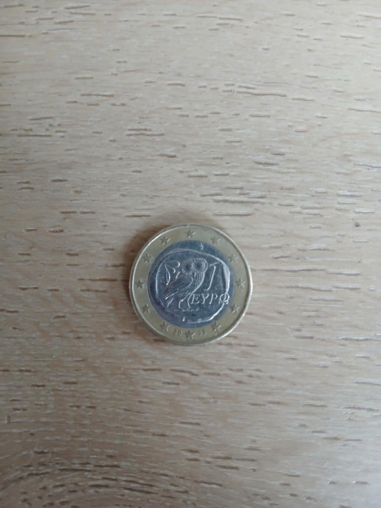 1 euro munt griekenland met uil, Ophalen of Verzenden, Griekenland, 1 euro, Losse munt