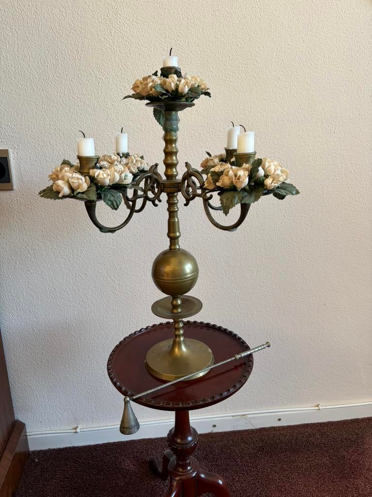 Kandelaar van koper en vuur-dover, Antiek en Kunst, Ophalen, Koper of Brons
