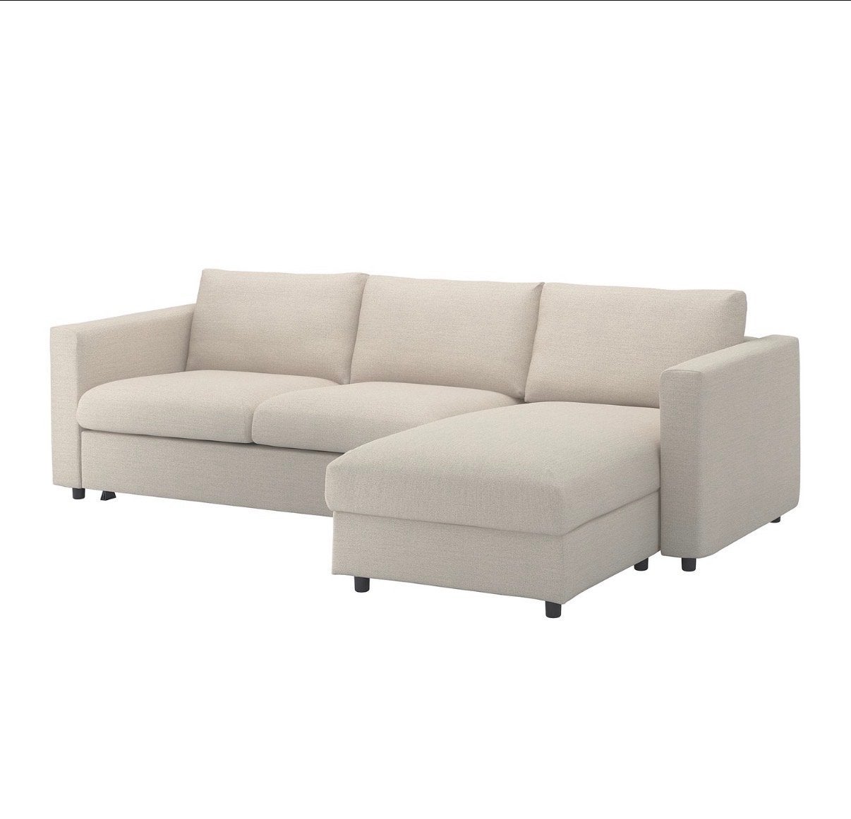 IKEA Vimle slaapbank met chaise longue, Ophalen, Beige, Tweepersoons, Zo goed als nieuw