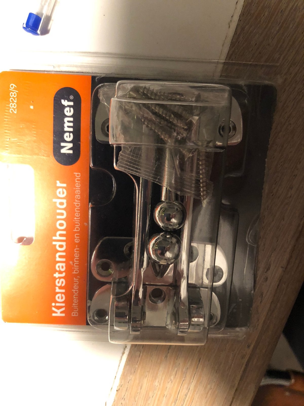 Kierstandhouder binnen en buitendeur., Ophalen of Verzenden, Nieuw, Rvs, Slot