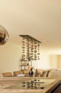 Moderne plafondlamp met glazen ballen, Huis en Inrichting, Lampen | Hanglampen, Gebruikt, 50 tot 75 cm, Glas, Ophalen