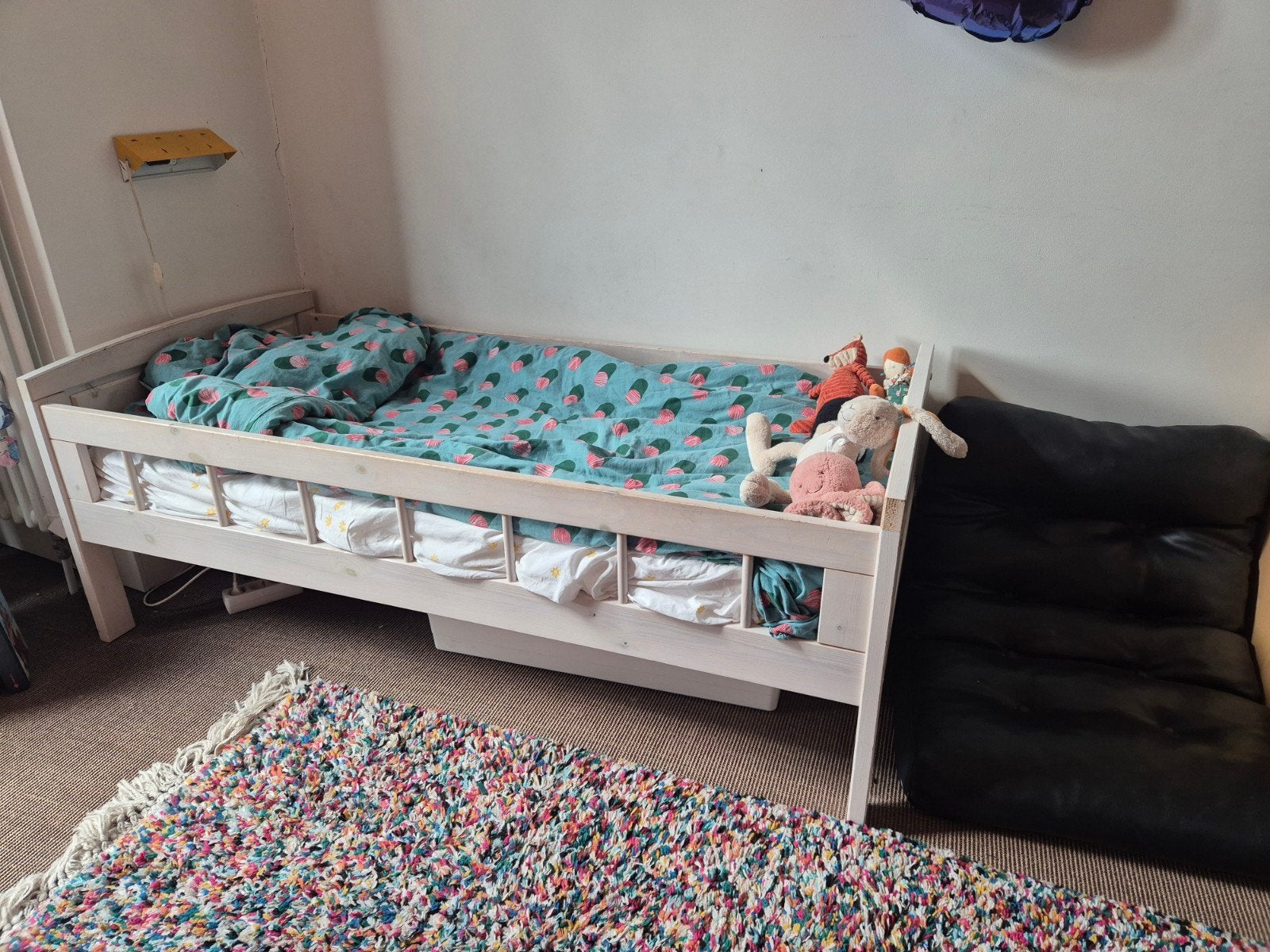 Spijlen juniorbed 155x75, Ophalen, Gebruikt, Lattenbodem, Minder dan 140 cm