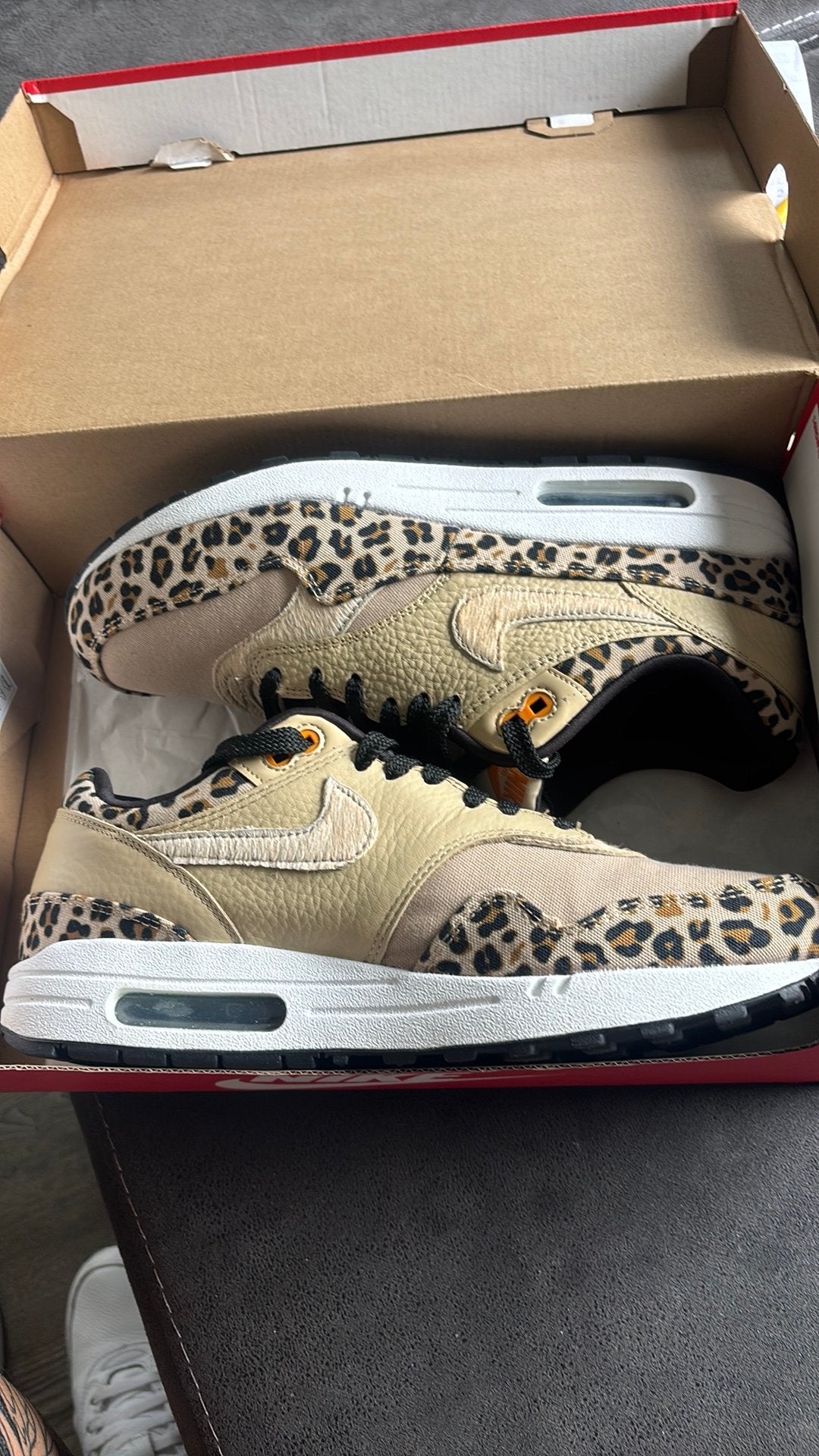 Nike Air Max 1 leopard sneaker, Nieuw, Oranje, Ophalen of Verzenden, Sneakers of Gympen