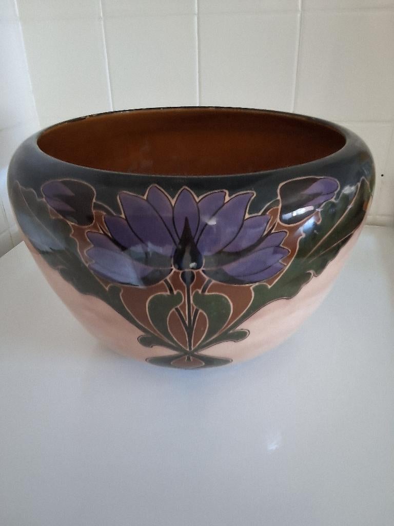ANTIEKE CACHEPOT-ART NOUVEAU  CARL SIGMUND LUBER? Ca 1900, Ophalen of Verzenden