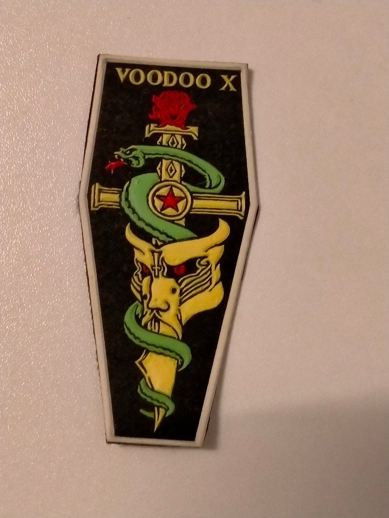 Voodoo X the Awakening vintage metal patch embleem RUBBER, Ophalen of Verzenden, Nieuw, Kleding