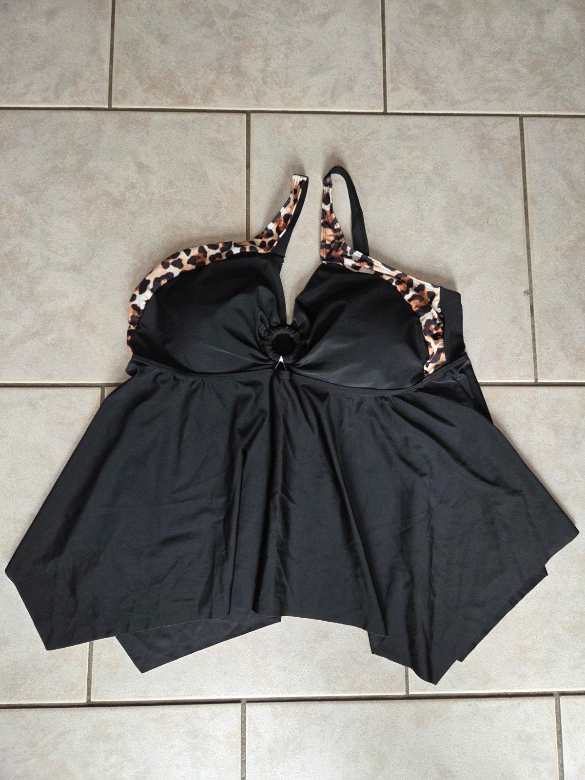 Tankini set met luipaardprint, 4XL, Overige typen, Zwart, Nieuw, Ophalen of Verzenden