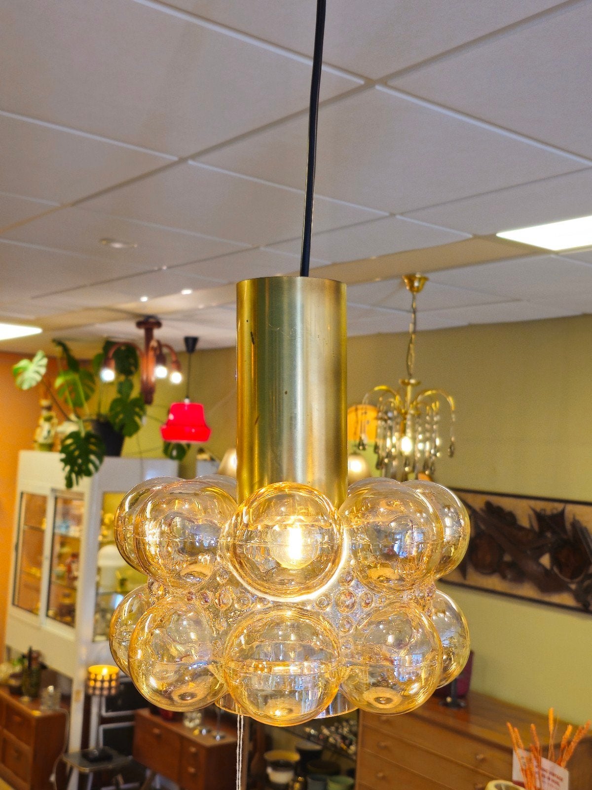 Vintage Helena Tynell Hanglamp Plafondlamp Lamp, Ophalen of Verzenden, Glas, Nvt, Nvt