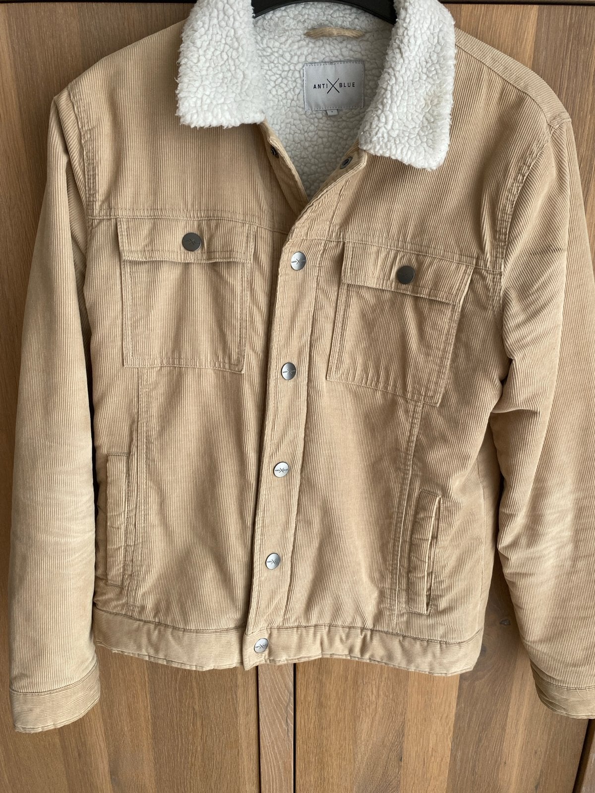 Anti Blue corduroy jas met teddy voering - Maat S, Ophalen of Verzenden, Zo goed als nieuw, Maat 46 (S) of kleiner, Beige