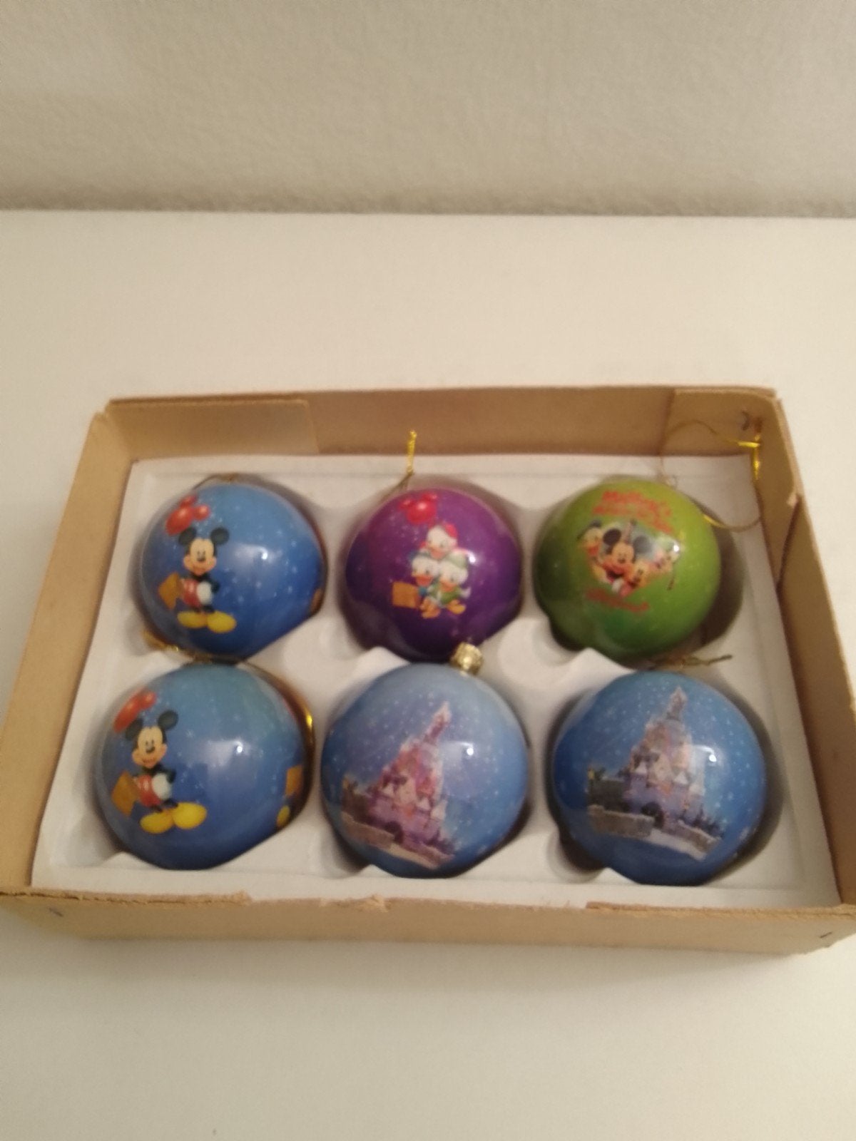 Disney kerstballen 6 stuks in doos, Verzamelen, Disney, Ophalen of Verzenden, Overige figuren, Beeldje of Figuurtje