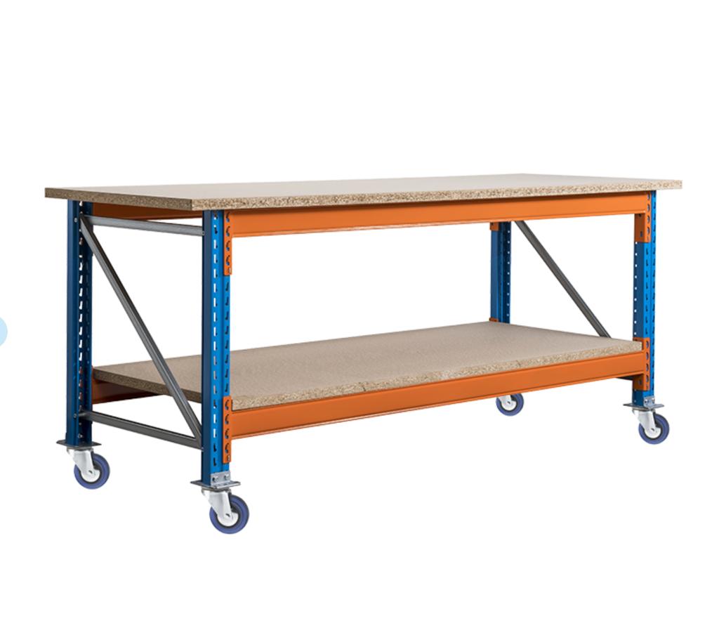 Werkbank op wielen met rem + extra groot werkblad, Doe-het-zelf en Verbouw, Werkbanken, Ophalen, Zo goed als nieuw, 170 cm of meer