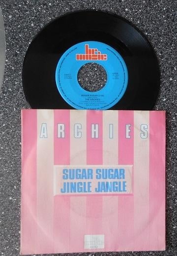 Archies - sugar sugar & jingle jangle (vanaf € 1,75), Cd's en Dvd's, Vinyl Singles, Zo goed als nieuw, Single, Pop, 7 inch, Ophalen of Verzenden