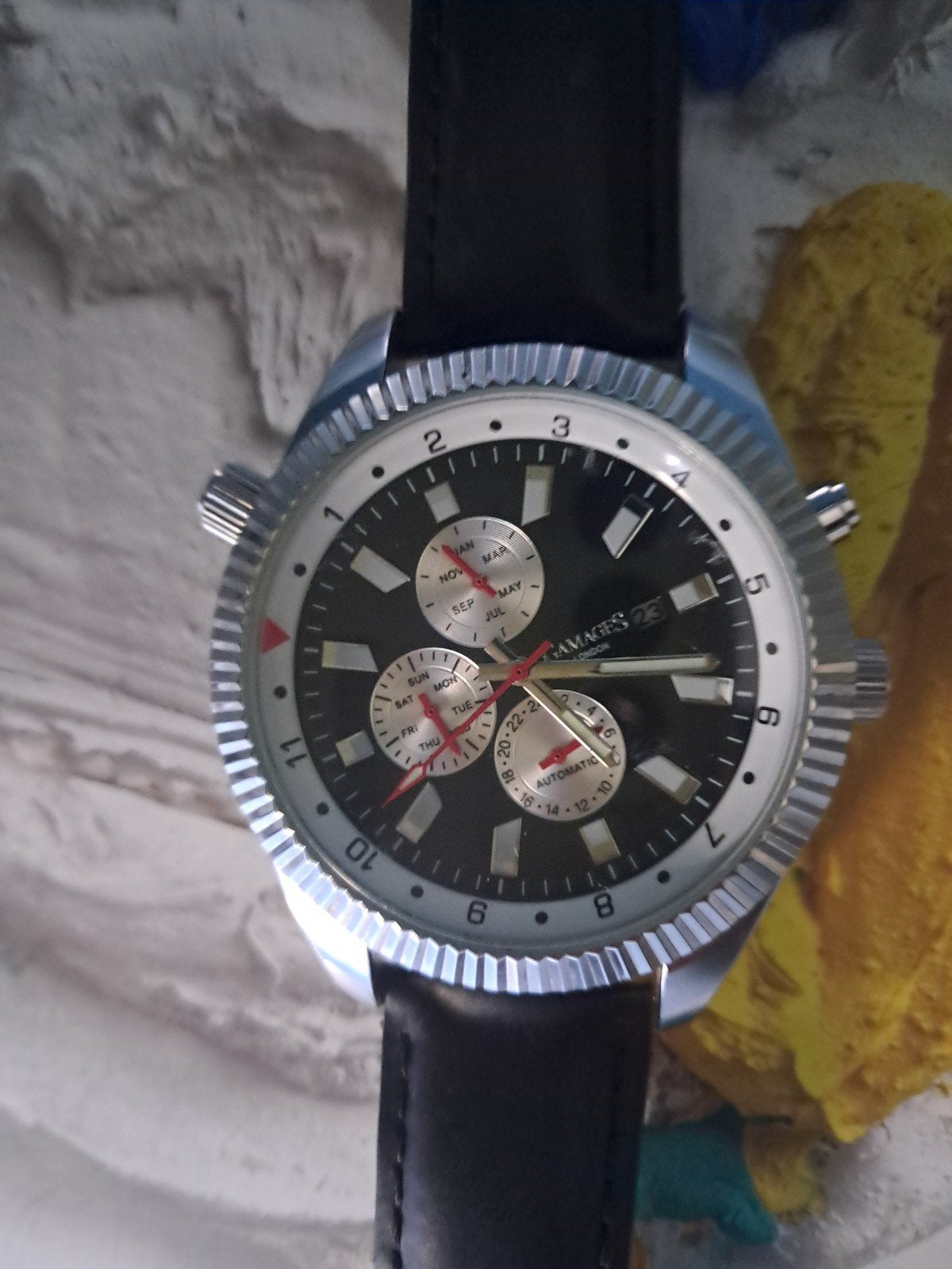 Gamages Limited Edition Horloge - Automatisch, Staal, Leer, Sieraden, Tassen en Uiterlijk, Overige merken, Leer, Staal, Polshorloge