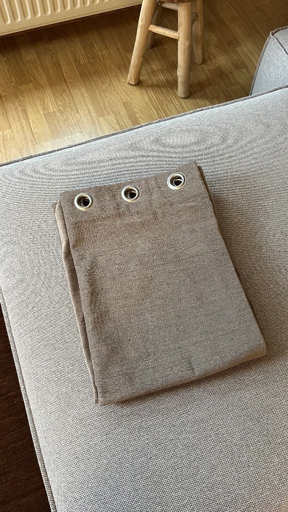 Gordijn Hema in groen / beige kleur, Groen, Ophalen of Verzenden, Zo goed als nieuw, In te korten