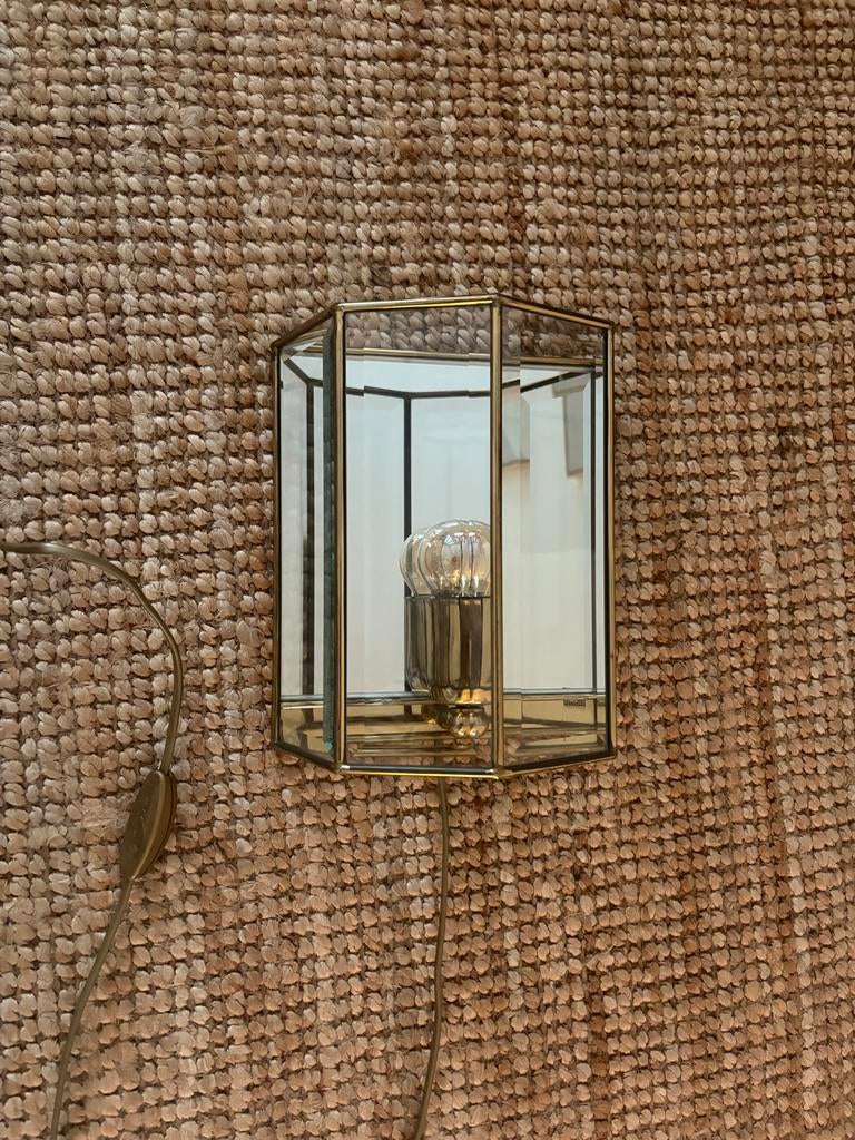 EF Frantzen Brass Denmark messing lamp, Ophalen, Minder dan 50 cm, Rond, Zo goed als nieuw