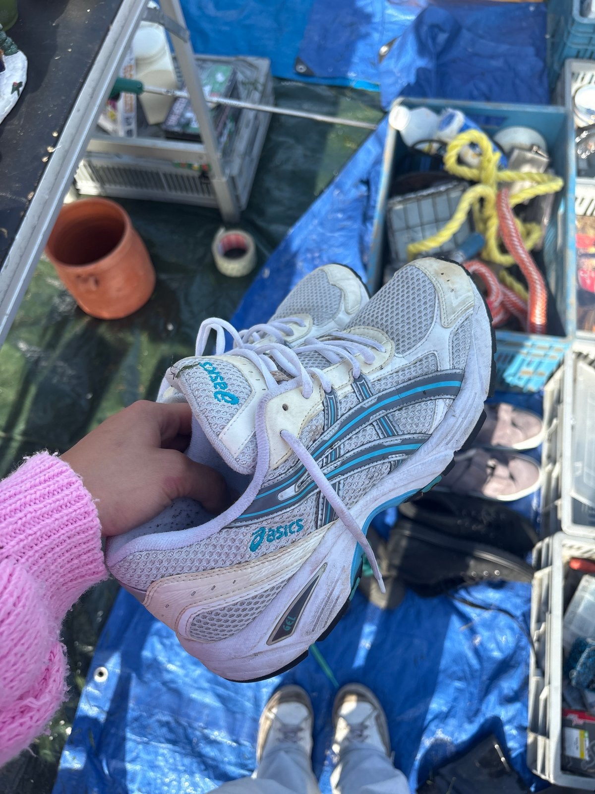 ASICS GEL-Kayano hardloopschoenen - Maat 41,5, Ophalen of Verzenden, Gedragen, Wit, Sportschoenen