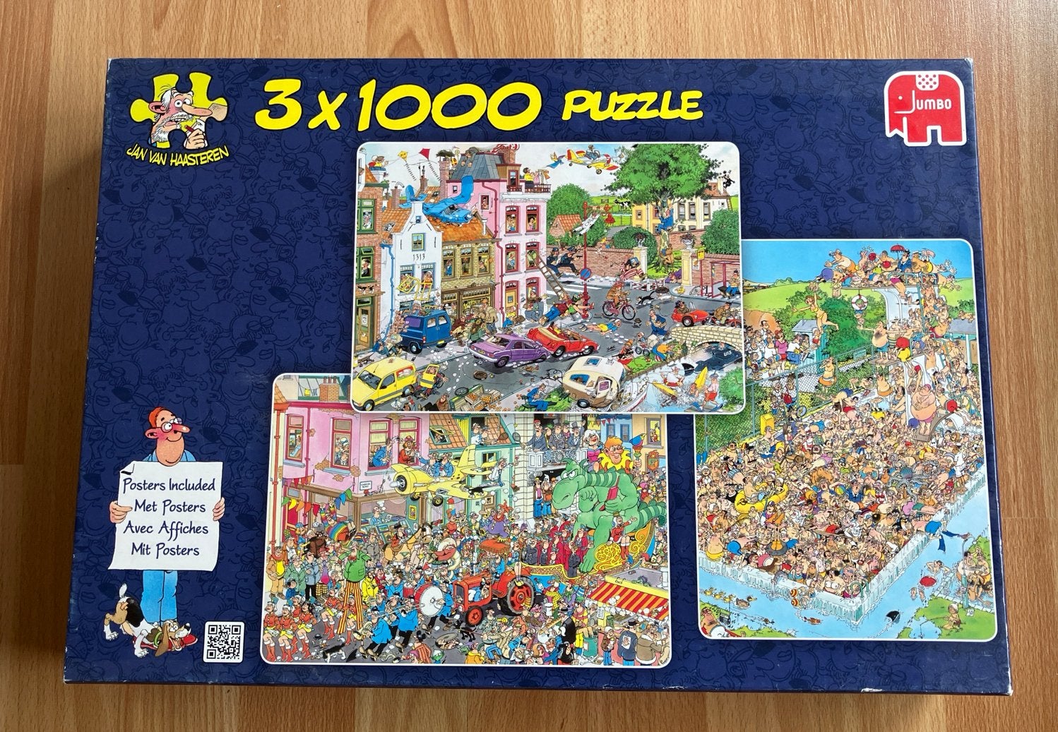 Jan van Haasteren 3x1000 stukjes puzzel, Ophalen, Meer dan 50 stukjes, Zo goed als nieuw, 6 jaar of ouder